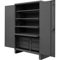 Armoire tr&egrave;s robuste avec tablettes coulissantes, Acier, 4 Tablettes, 78" h x 48" la x 24" P, Gris Southpoint Industrial Supply