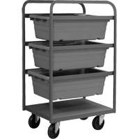 Mobile Tub Rack, Double-sided, 3 bins, 26" W x 18" D x 42" H FM024 | Southpoint Industrial Supply