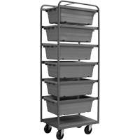 Mobile Tub Rack, Double-sided, 6 bins, 26" W x 18" D x 74" H FM025 | Southpoint Industrial Supply