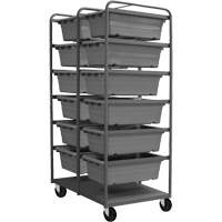 Mobile Tub Rack, Double-sided, 12 bins, 26" W x 36" D x 74" H FM027 | Southpoint Industrial Supply