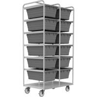 Mobile Tub Rack, Double-sided, 12 bins, 26" W x 36" D x 74" H FM030 | Southpoint Industrial Supply