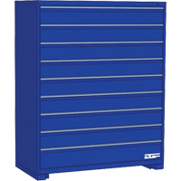 Modular Drawer Cabinet, 9 Drawers, 30" W x 24" D x 60" H, Blue Southpoint Industrial Supply