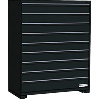Modular Drawer Cabinet, 9 Drawers, 30" W x 24" D x 60" H, Black Southpoint Industrial Supply