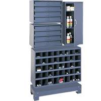 Modular Small Parts Storage Unit, Steel, 8 Drawers, 33-3/4" x 12-1/4" x 59-5/8", Grey Southpoint Industrial Supply