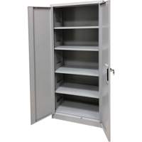 Storage Cabinet, Steel, 4 Shelves, 66" H x 30" W x 15" D, Grey Southpoint Industrial Supply