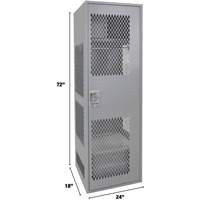 Gear Locker with Door, Steel, 24" W x 18" D x 72" H, Grey Southpoint Industrial Supply