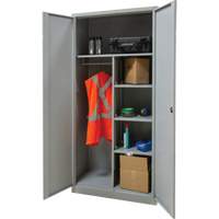 Combination Storage Cabinet, 36" W x 18" D x 72" H, Grey Southpoint Industrial Supply