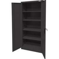 Storage Cabinet, Steel, 4 Shelves, 66" H x 30" W x 15" D, Black Southpoint Industrial Supply