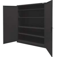 Storage Cabinet, Steel, 4 Shelves, 78" H x 48" W x 24" D, Black Southpoint Industrial Supply