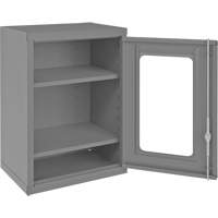 Wall-Mountable Storage Cabinet with Clearview Doors, 26-15/16" H x 18-1/8" W x 13-11/16" D, 2 Shelves, Steel, Grey Southpoint Industrial Supply