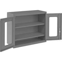 Wall-Mountable Storage Cabinet with Clearview Doors, 26-15/16" H x 29-7/8" W x 13-11/16" D, 2 Shelves, Steel, Grey Southpoint Industrial Supply
