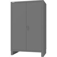 Armoire avec portes encastr&eacute;es en panneau perfor&eacute;, Acier, 4 Tablettes, 78" h x 48" la x 30" P, Gris Southpoint Industrial Supply