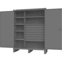 Wardrobe Cabinet with Standard Recessed Doors, Steel, 60" W x 24" D x 78" H, Grey Southpoint Industrial Supply