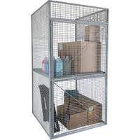 Casier pour entreposage en vrac, 2 niveaux, 48" x 48" x 90", Acier, Gris, D&eacute;mont&eacute;, Perfor&eacute; Southpoint Industrial Supply