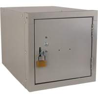 Stackable Cube Locker, 12" x 18" x 12", Steel, Grey, Knocked Down Southpoint Industrial Supply
