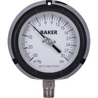 Pressure Gauge, 4-1/2" , 30"-0-30 psi, Bottom Mount, Liquid Filled Analogue Southpoint Industrial Supply