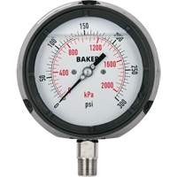 Pressure Gauge, 4-1/2" , 0 - 15 psi/0 - 100 kPa, Bottom Mount, Liquid Filled Analogue Southpoint Industrial Supply