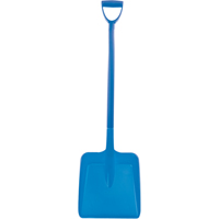 One Piece Food Processing Shovel, 13" x 12" Blade, 54" Length, Plastic, Blue JB860 | Southpoint Industrial Supply