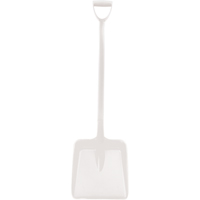 One Piece Food Processing Shovel, 13" x 12" Blade, 46" Length, Plastic, White JB863 | Southpoint Industrial Supply