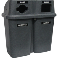 Contenants de recyclage Bullseye, Bord de rue, Plastique, 2 x 22 gal. US Southpoint Industrial Supply