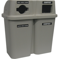 Contenants de recyclage Bullseye, Bord de rue, Plastique, 2 x 22 gal. US Southpoint Industrial Supply