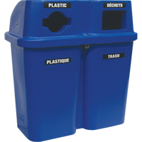 Contenants de recyclage Bullseye, Bord de rue, Plastique, 2 x 22 gal. US Southpoint Industrial Supply