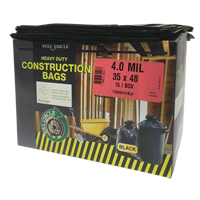Contractor Liners, Strong, 35" W x 48" L, 4 mils, Black, 166.55 L (44 Gal.) Capacity Southpoint Industrial Supply