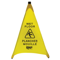 "Wet Floor" Pop-Up Safety Cone, Bilingual with Pictogram JI455 | Southpoint Industrial Supply