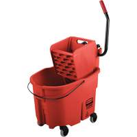 WaveBrake&reg; Mop Bucket & Wringer Combo Pack, Side Press, 8.75 US Gal.(35 Quart), Red Southpoint Industrial Supply