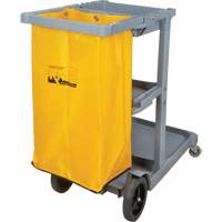 Janitor Cart, 44" x 20" x 38", Plastic, Grey JN515 | Southpoint Industrial Supply