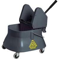 Champ™ Mop Bucket & Wringer, Down Press, 6.5 US Gal. (26 Quart)/7.5 US Gal. (30 Quarts), Grey JO283 | Southpoint Industrial Supply