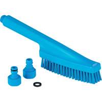 Brosse &agrave; main avec circulation d'eau, Soies Ferme, Longueur de 13", Bleu Southpoint Industrial Supply