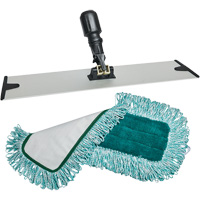 Dust Mop Pad & Frame, Hook and Loop Style, Polyester, 18" L x 5-3/4" W JP272 | Southpoint Industrial Supply
