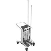 HyGo Mobile Cleaning Station, 30.7" x 20.9" x 40.6", Plastic/Stainless Steel, White JQ266 | Southpoint Industrial Supply