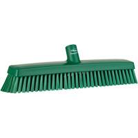 Push Broom Head, Fine/Stiff Bristles, 16-1/2", Polyester/Polypropylene, Green Southpoint Industrial Supply