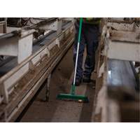 Push Broom Head, Fine/Stiff Bristles, 16-1/2", Polyester/Polypropylene, Green Southpoint Industrial Supply