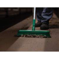 Push Broom Head, Fine/Stiff Bristles, 16-1/2", Polyester/Polypropylene, Green Southpoint Industrial Supply