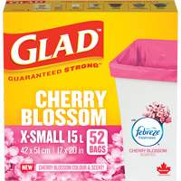 Sacs parfum&eacute;s et de couleur fleur de cerisier de Glad, Fort, 17" la x 20" lo, Rose, Capacit&eacute; 15 L (3,96 gal) Southpoint Industrial Supply