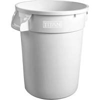 Contenant &agrave; d&eacute;chets Titan blanc pour usage intense, Plastique, 20 gal. US Southpoint Industrial Supply