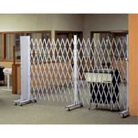 Portable Expanding Gates, Interlocking, 144" L x 73.5" H, Silver KA091 | Southpoint Industrial Supply