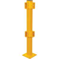 Corner Post for Light-Duty Guard Rails, Steel, 42" H, Safety Yellow Southpoint Industrial Supply