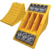 40 Ton Large Equipment Wheel Chock with Aluminum Cleats, Urethane, Yellow Southpoint Industrial Supply