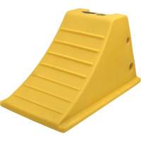 75 Ton Large Equipment Wheel Chock with Grip Pads, Urethane, Yellow Southpoint Industrial Supply
