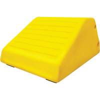 255 Ton Large Equipment Wheel Chock with Handle & Hole, Urethane, Yellow Southpoint Industrial Supply