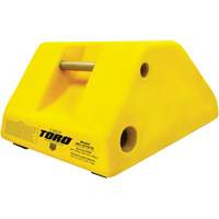 255 Ton Large Equipment Wheel Chock with Handle & Hole, Urethane, Yellow Southpoint Industrial Supply