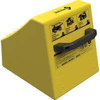 Cale de roue ultra-robuste pour l'exploitation mini&egrave;re Checkers Safety sans support, PEHD, Jaune, 14-1/2" la x 17-1/2" p x 16" h Southpoint Industrial Supply