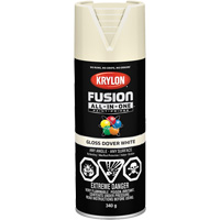 Fusion All-In-One Spray Paint, Dover White, Gloss, 12 oz., Aerosol Can Southpoint Industrial Supply