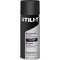 Peinture-&eacute;mail en a&eacute;rosol polyvalent UTILI-T, Noir, Plat, 10 oz/283 g, Canette a&eacute;rosol Southpoint Industrial Supply