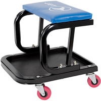 Mechanic's Roller Seat, Vinyl, Blue, 300 lbs. Capacity LT515 | Southpoint Industrial Supply
