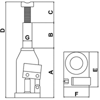 Cric-bouteille, 20 tonnes, 11" Hauteur &eacute;lev&eacute;e Southpoint Industrial Supply